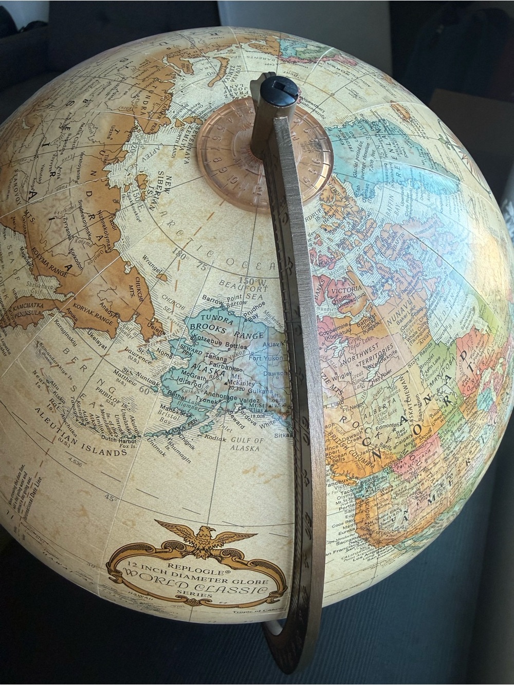 12” Antique Raised Relief Desk Replogle World Classic Globe - Picture 5 of 16